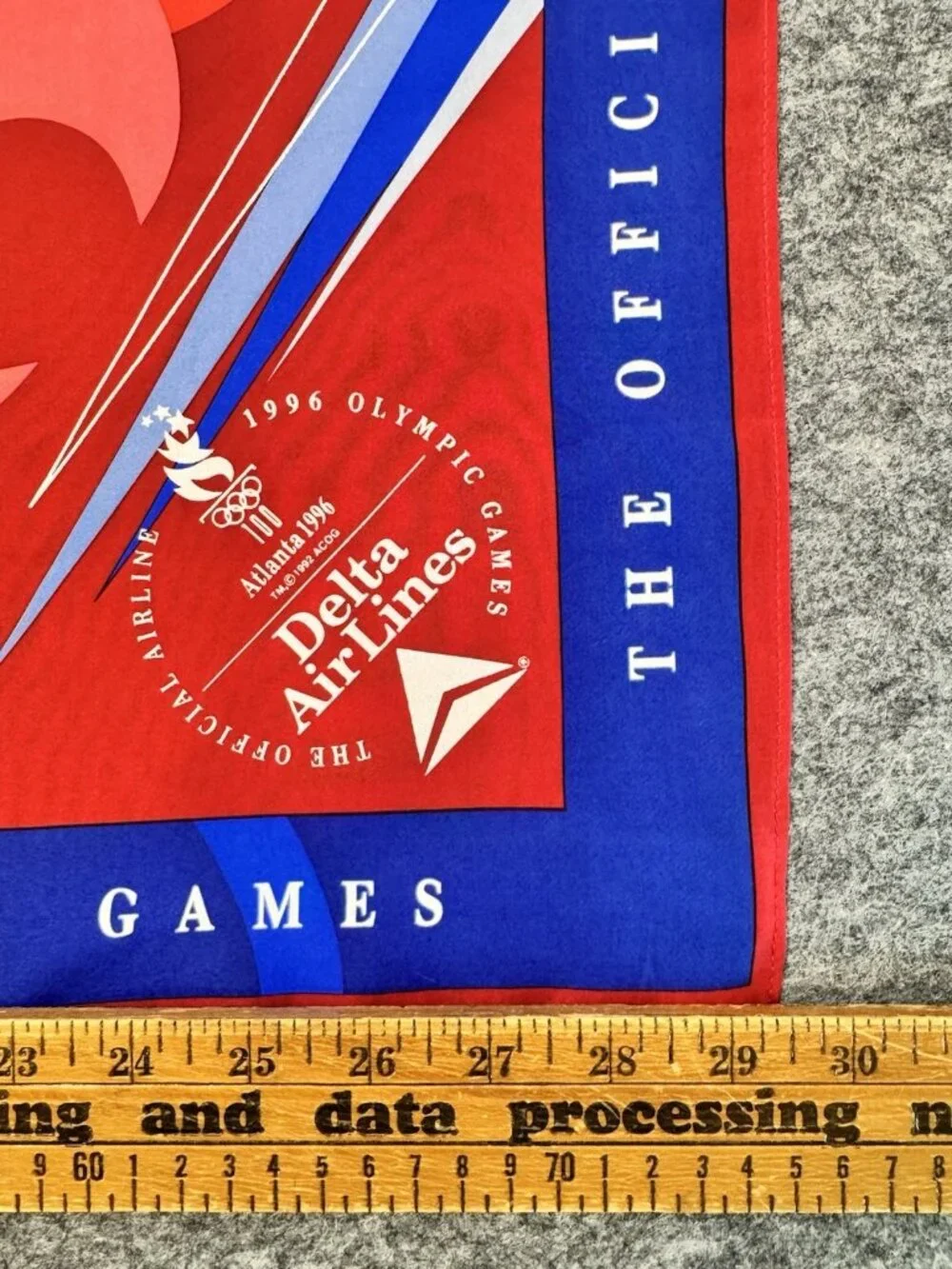 1996 Atlanta Olympics Delta Airlines Silk Crew Scarf Flight Attendant Promo  29